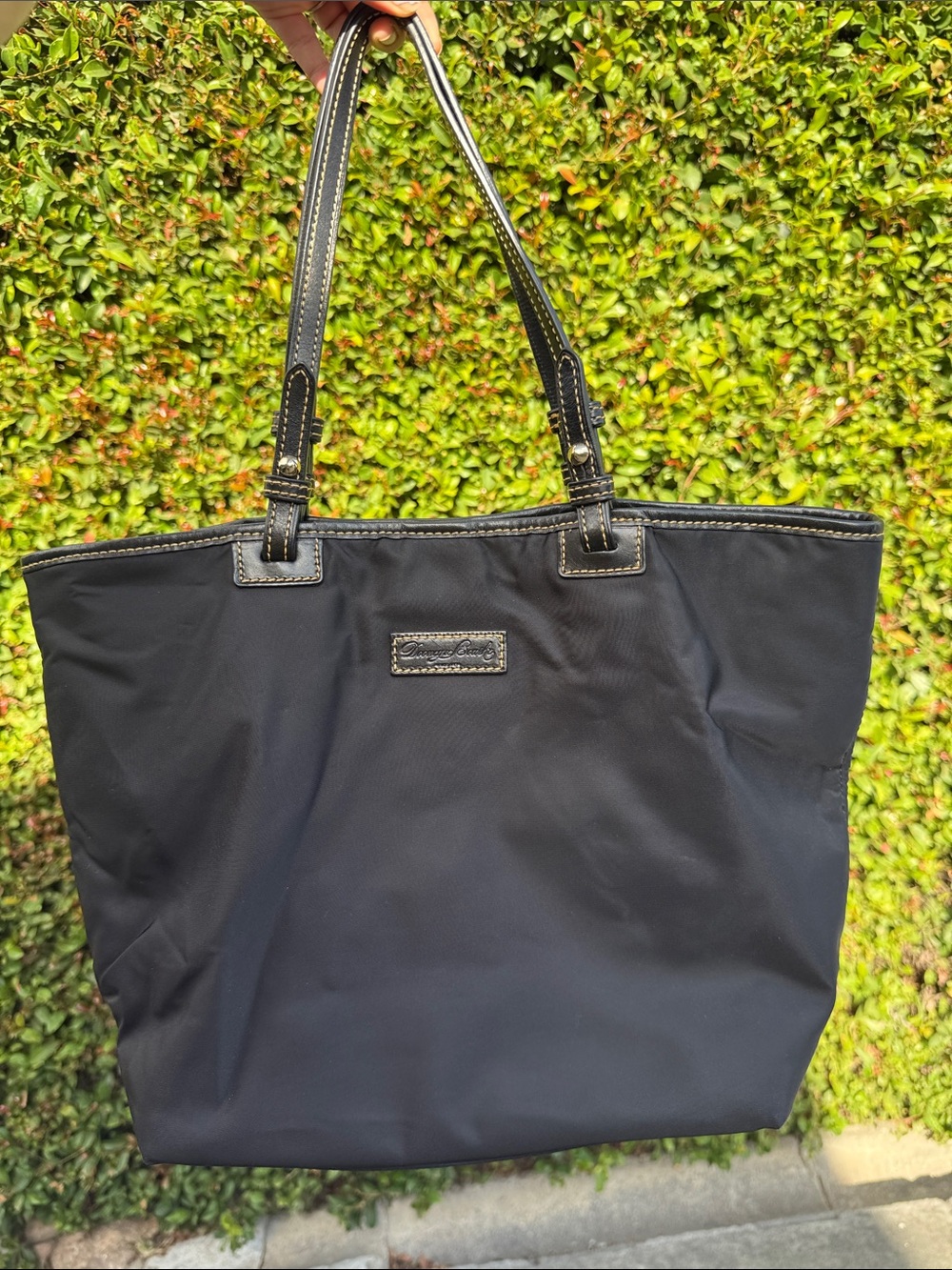 Dooney & Bourke Black Tote with Leather Trim
